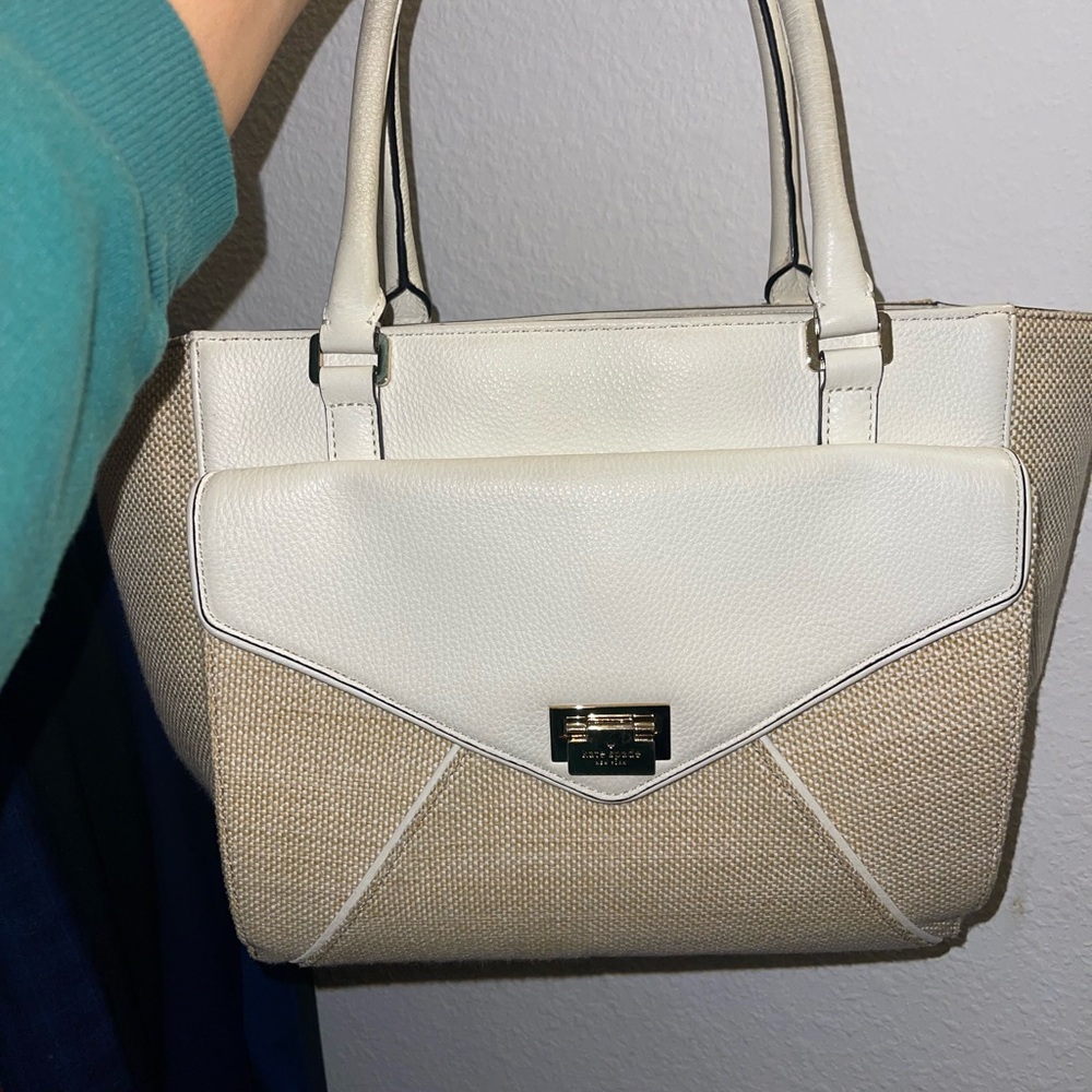 Elegant White and Tan Handbag Kate Spade ♠️